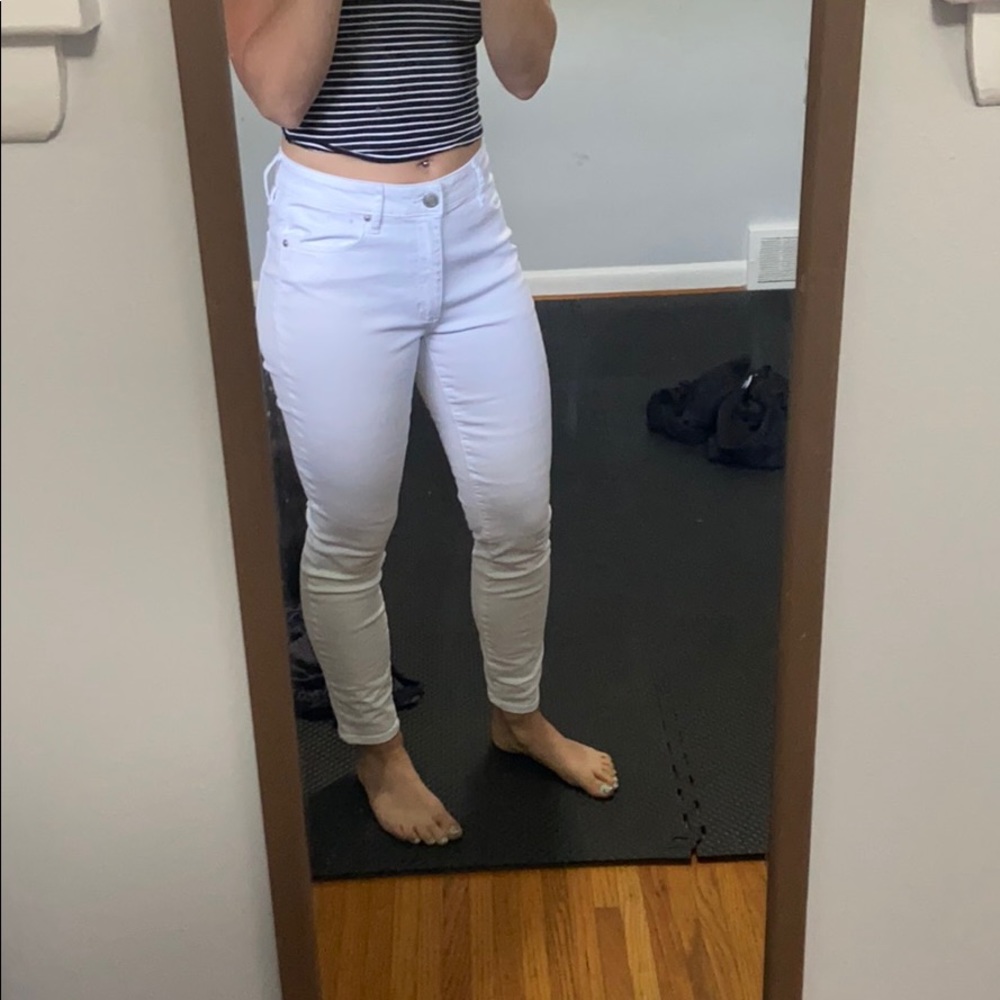 White Loft ankle length high rise jeans